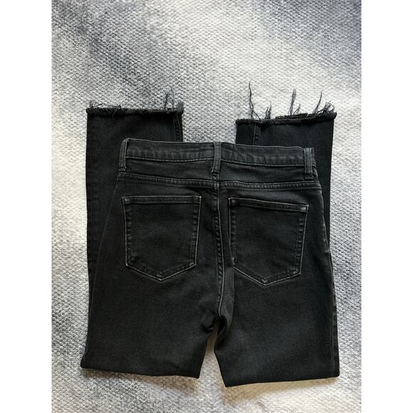 Everlane Raw Hem Straight Hi Rise Charcoal Wash Women Jeans Size 25 | 2 Regular - Picture 4 of 11